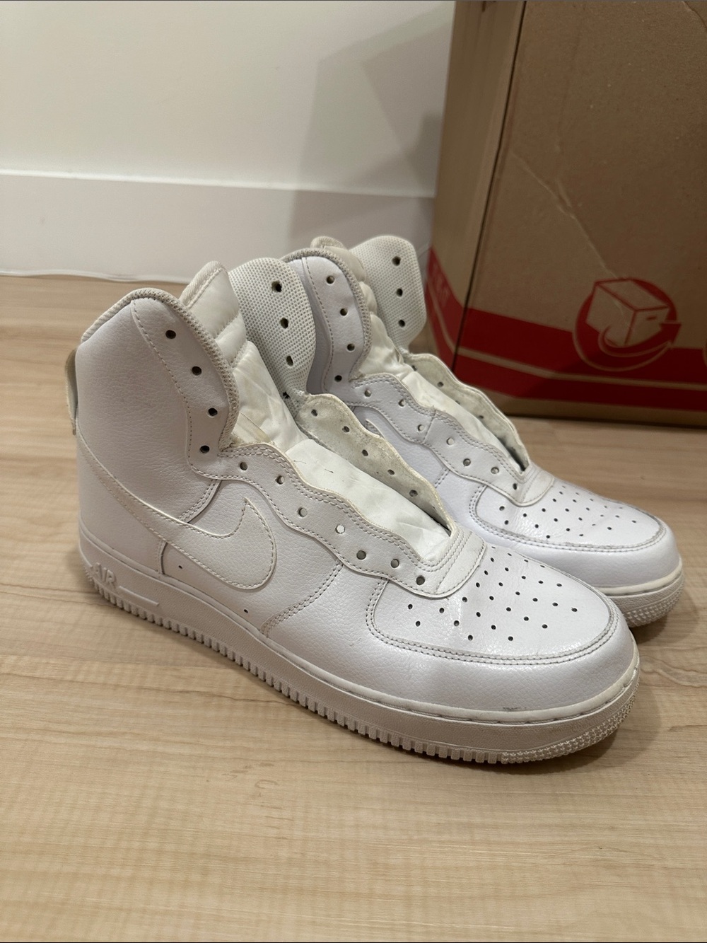 Nike White High-Top Leather Sneakers